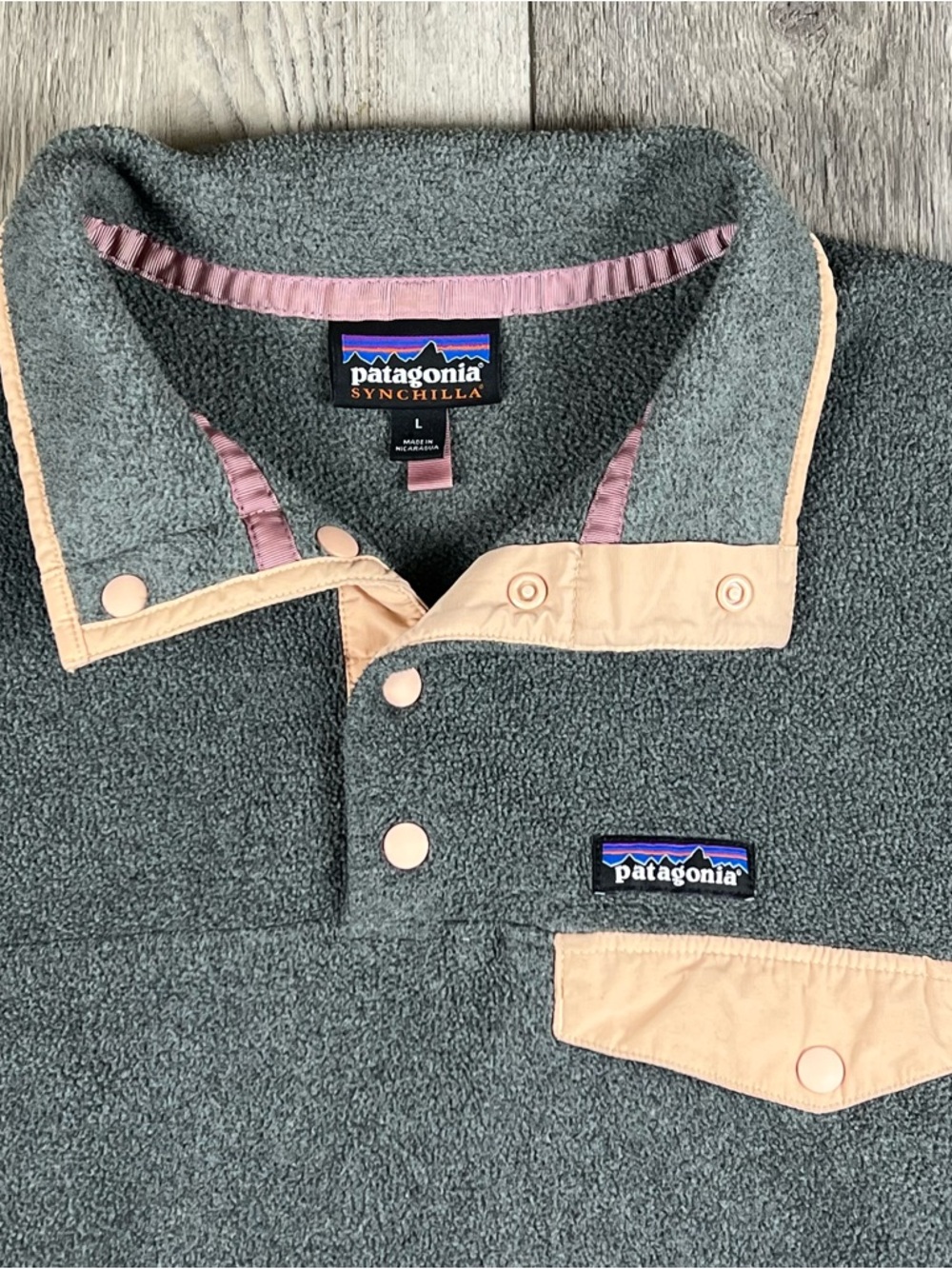 Patagonia Women’s Synchilla Snap-T Fleece Pullover Nickel Rosewater Size Large - Picture 3 of 10